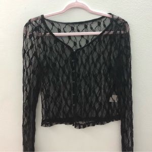 Trendy Black Lace Cardigan NEVER WORN